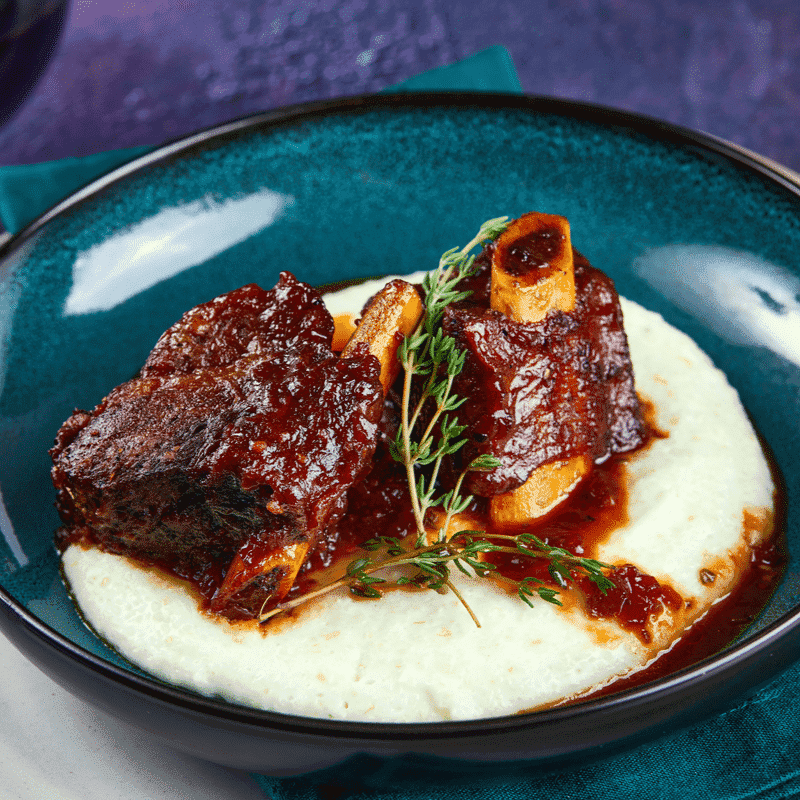 Grits + braised short ribs