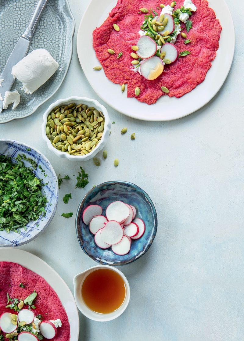 Herbed Goat Cheese Tortilla Toasts