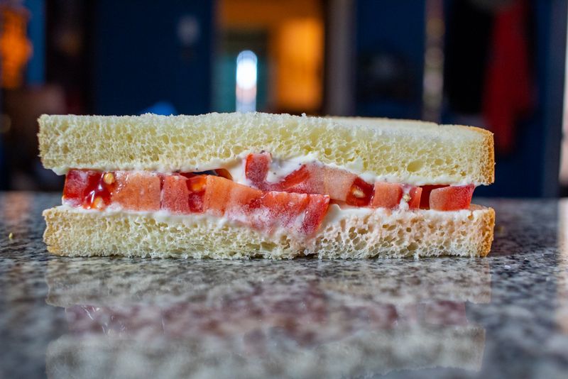 Tomato Sandwich on White Bread