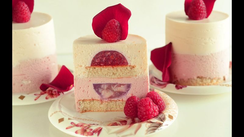 Lychee Raspberry Mousse Cake