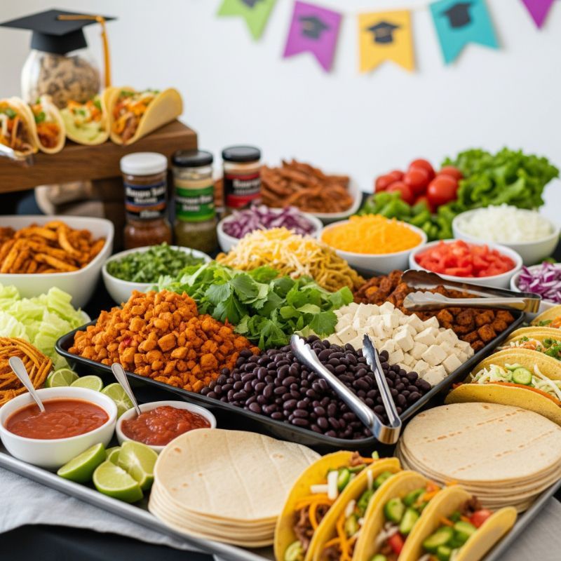 Taco bar (chicken + beef or beans)