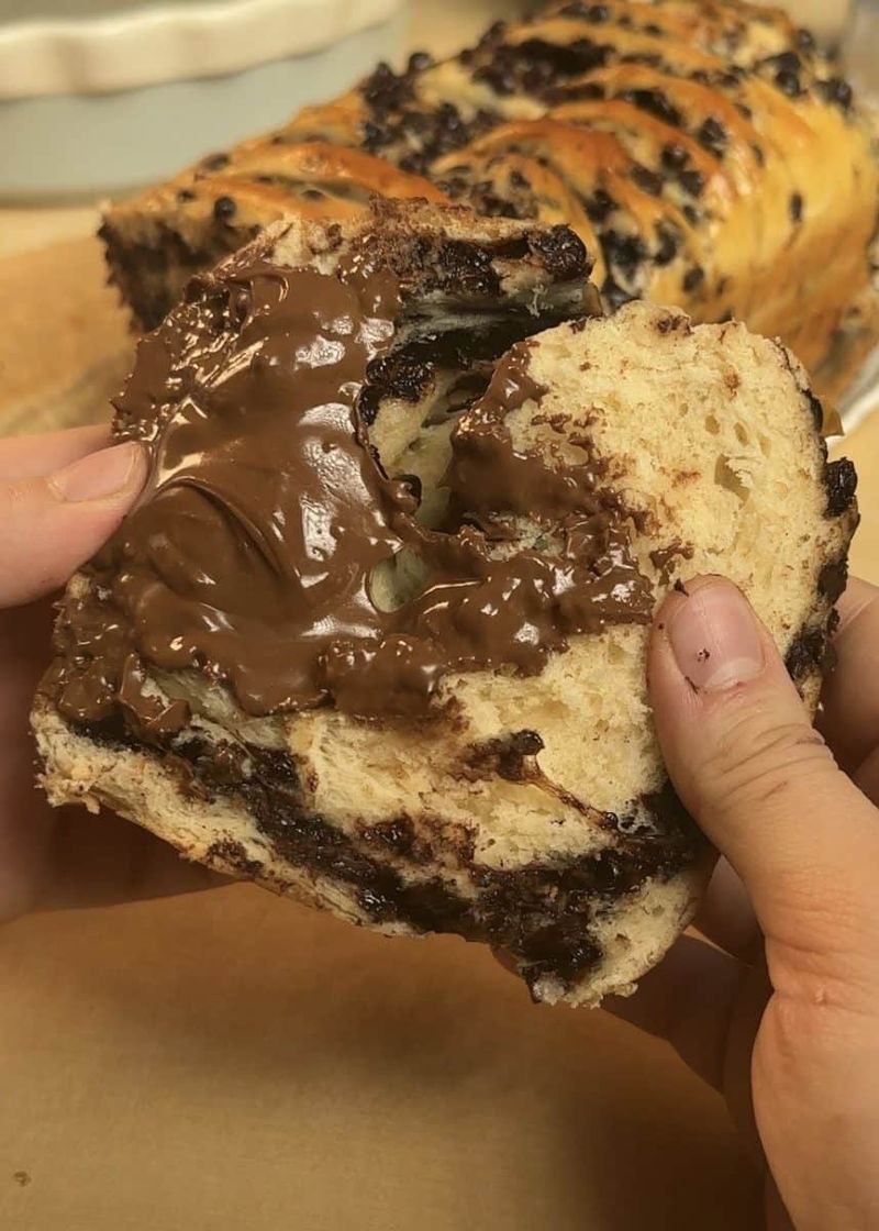 Nutella Stuffed Brioche Loaf