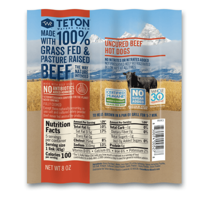 Teton Waters Ranch Kids Uncured Beef Hot Dogs