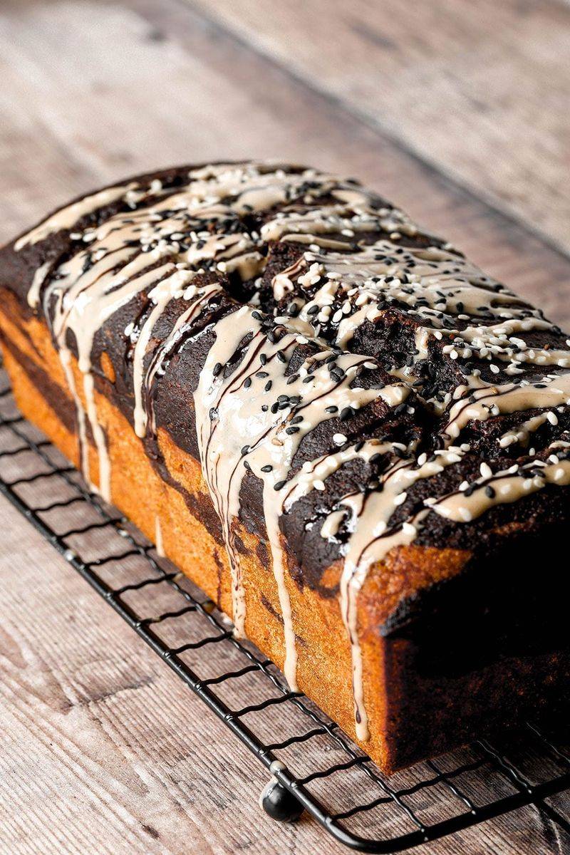 Tahini Chocolate Marble Cake