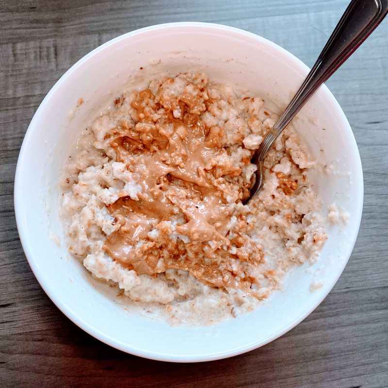 Oatmeal with a Raw Egg Stirred In