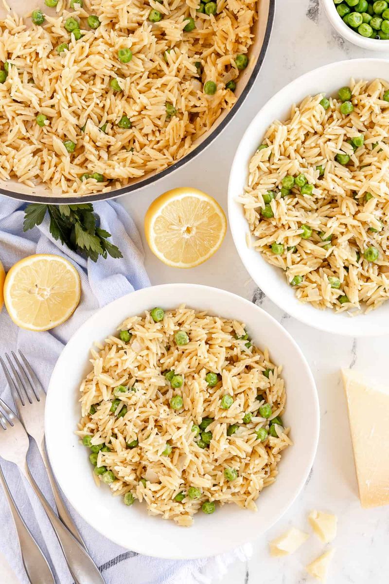 One-Pot Orzo with Peas and Lemon