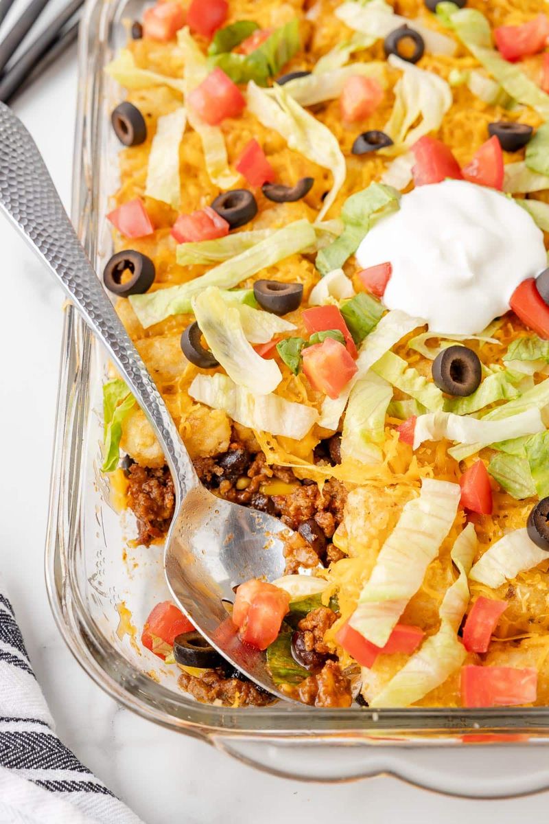Loaded Taco Tater Tot Casserole
