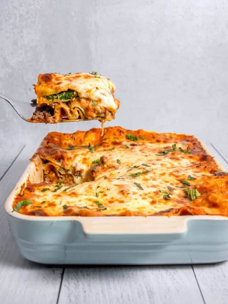Spinach and Beef Lasagna Casserole