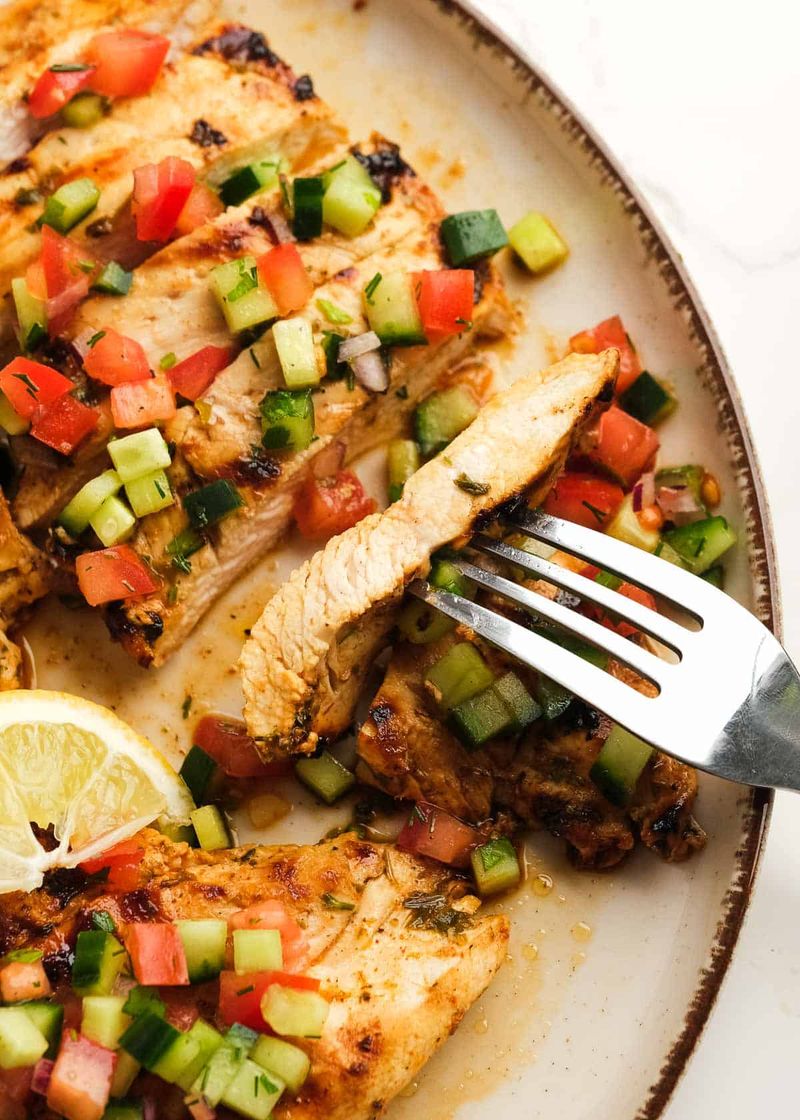 Sliced Chicken Breast With Salsa