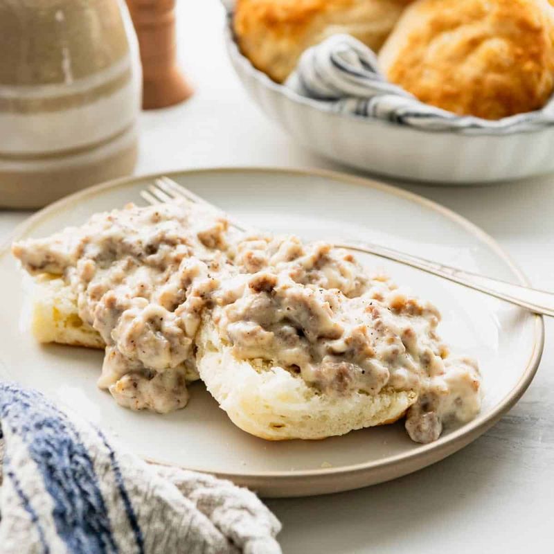 Leftover Biscuits and Gravy Reheat