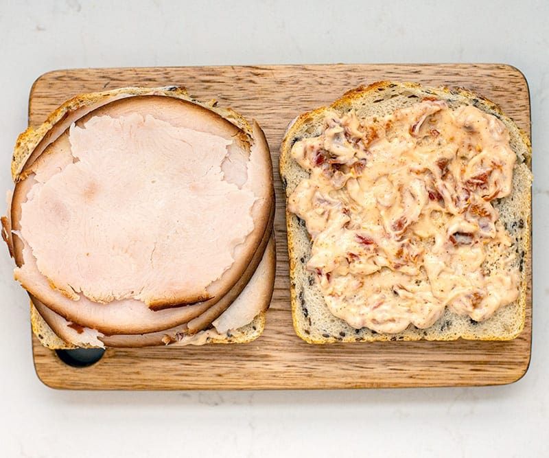 Dry Turkey Sandwich on White Bread