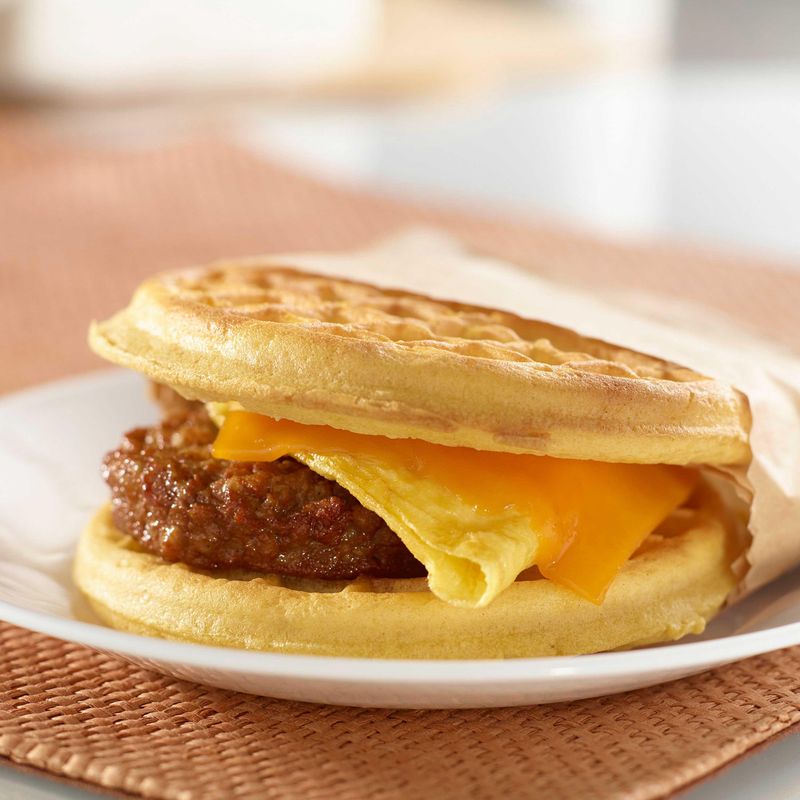 Kellogg’s Eggo Breakfast Sandwich (Sausage, Egg & Cheese on Mini Waffles)