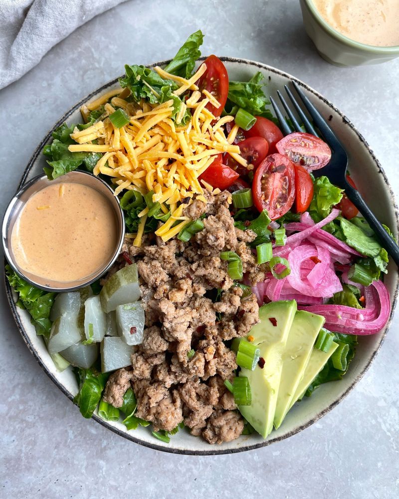Simple Turkey Burger Bowl