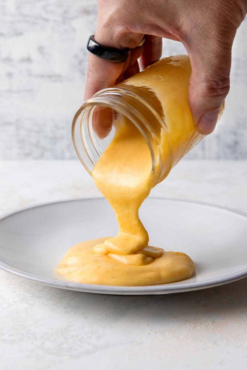 A sauce tastes oddly chalky