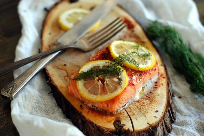 Cedar Plank Salmon With Lemon Dill
