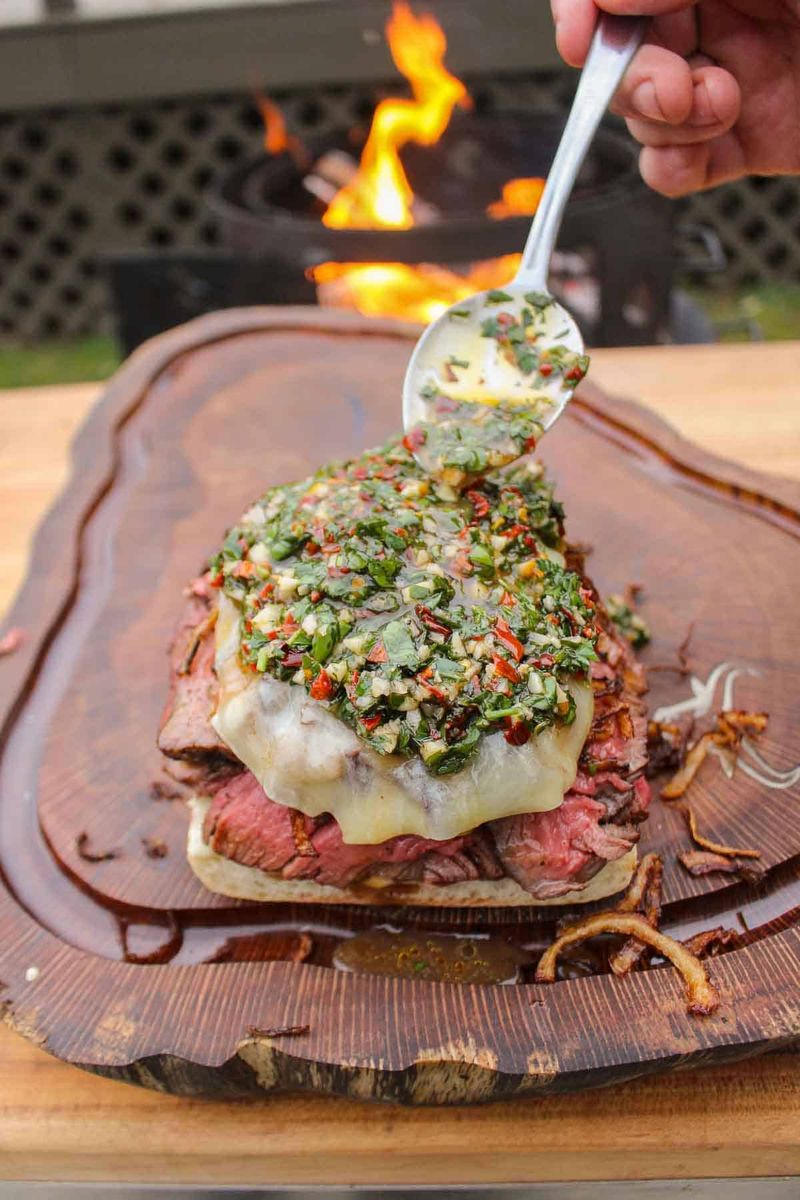 Steak and Chimichurri Toast
