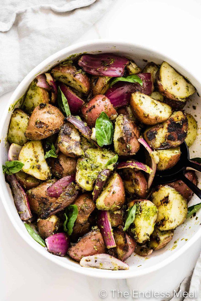 Grilled Pesto Potato Salad
