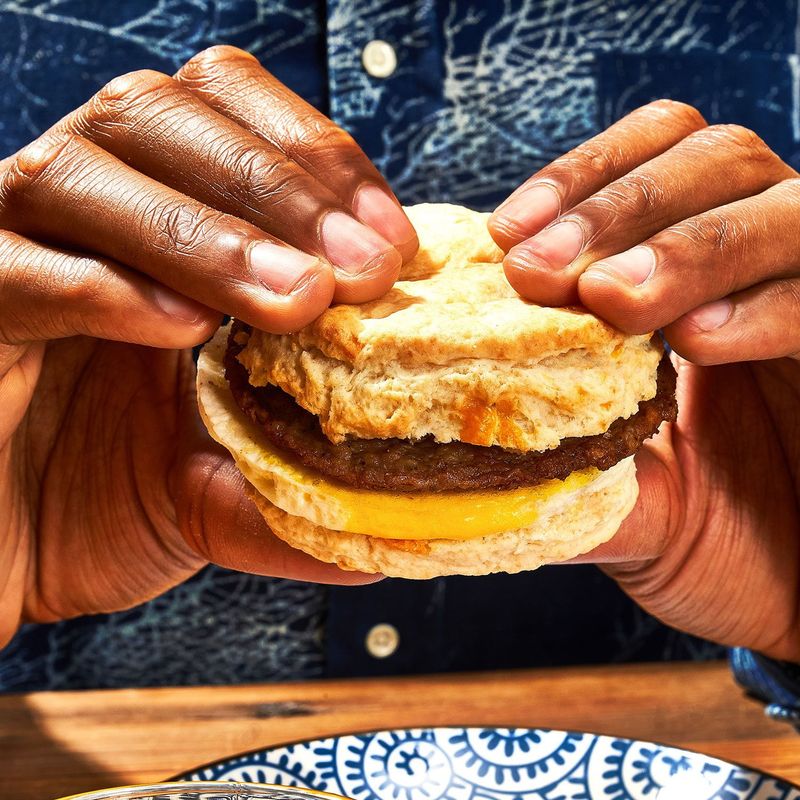 Mason Dixie Sausage, Egg & Cheddar (Buttermilk Biscuit)