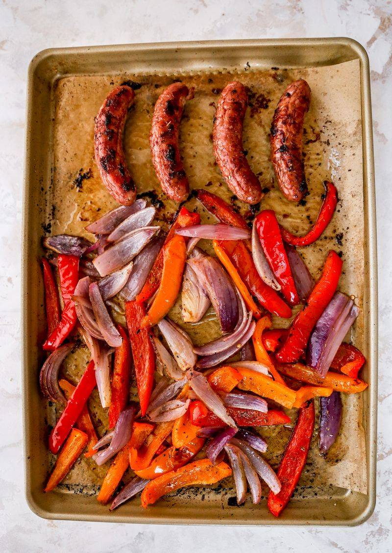 Sheet-Pan Sausage and Peppers