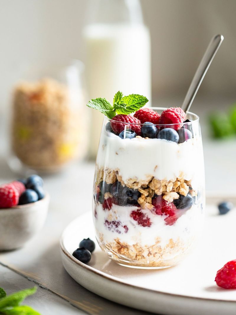 Swap ice cream for Greek yogurt parfait