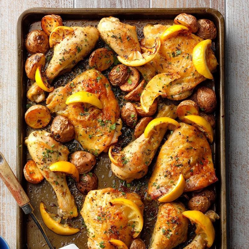 One-Pan Lemon Garlic Chicken and Potatoes