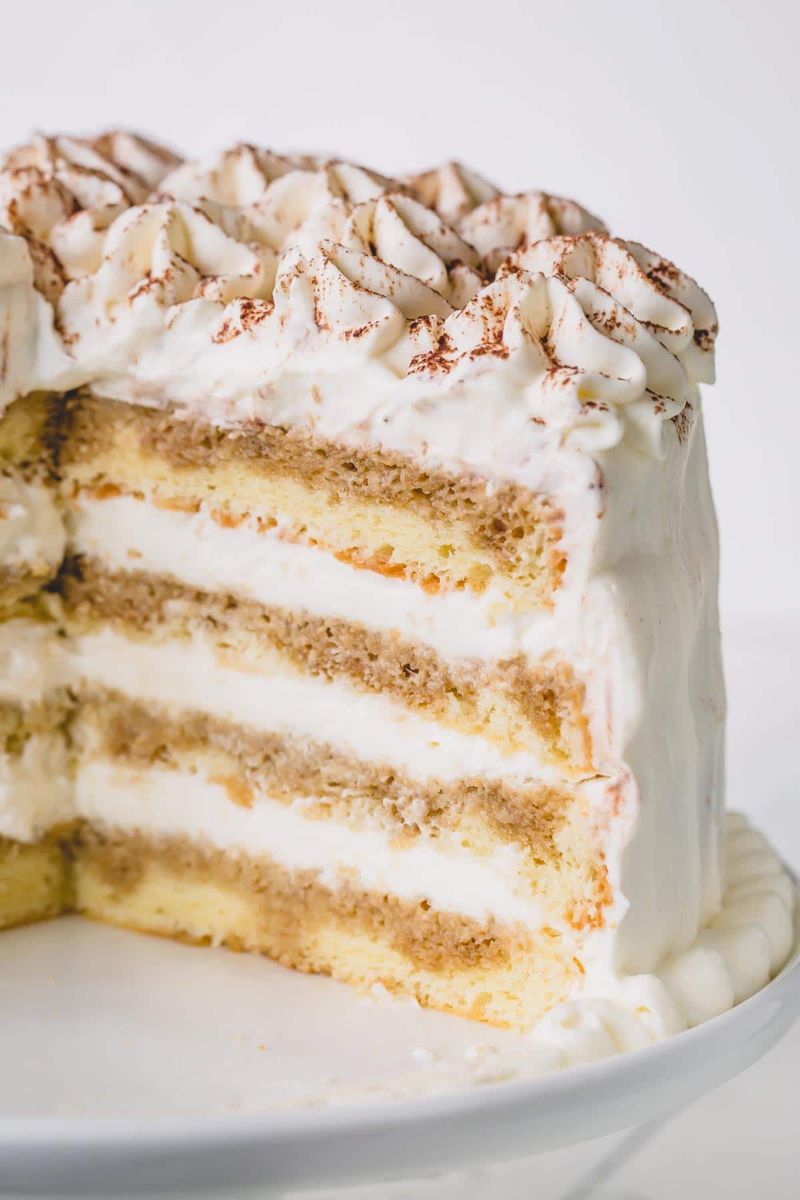 Tiramisu Cake With Cocoa Hearts