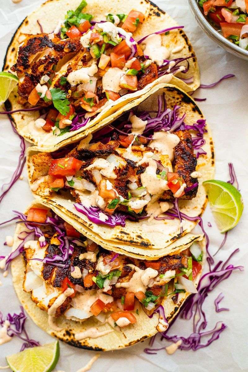 Cajun Blackened Catfish Tacos