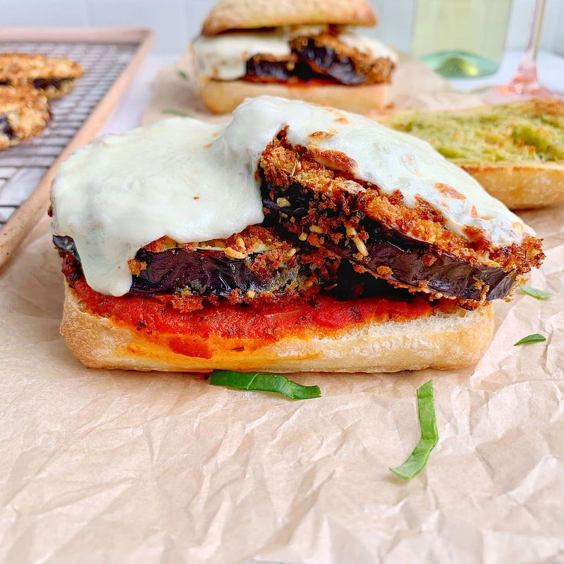 Crispy Fried Eggplant Sandwiches