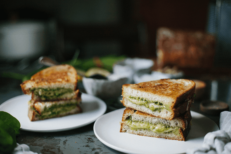 Garlic Scape Grilled Cheese