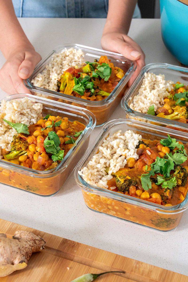 Curry Chickpea Lunch Bowls
