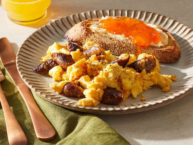 Kielbasa and Egg Breakfast-for-Dinner Scramble
