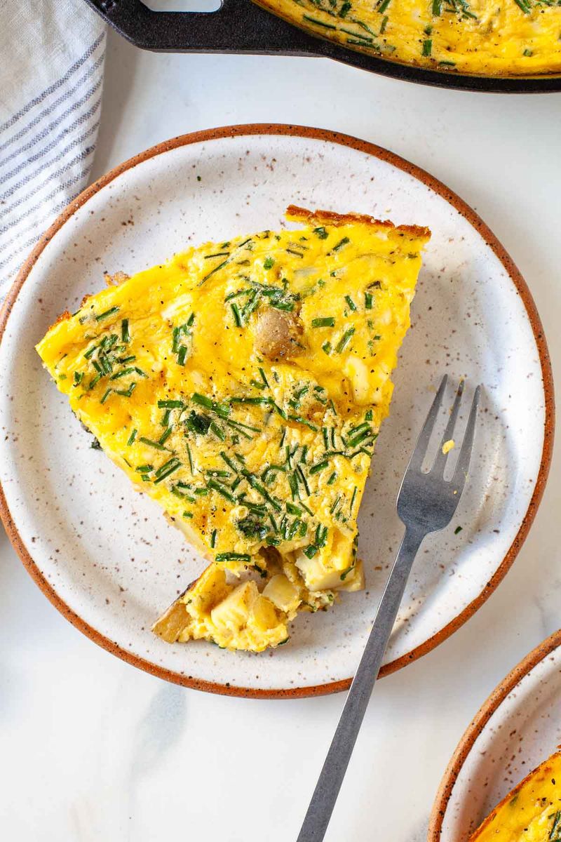 Cheddar and Chive Omelet With Potatoes