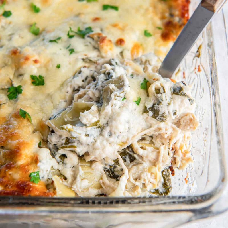 Spinach Artichoke Chicken Casserole