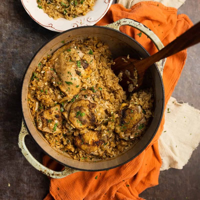 Chicken Thighs With Rice (One-Pot)