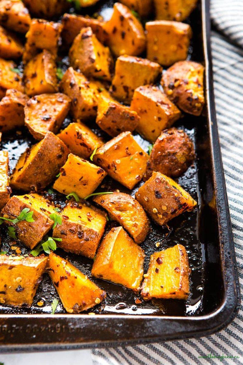 Baked Sweet-and-Spicy Potatoes