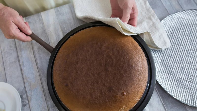 Covering Cake With A Clean Towel