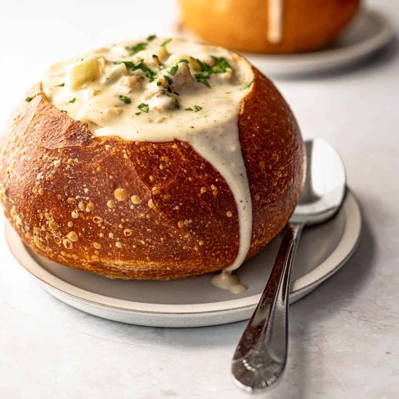 Treating Clam Chowder In A Sourdough Bread Bowl Like A Coastal Rite Of Passage