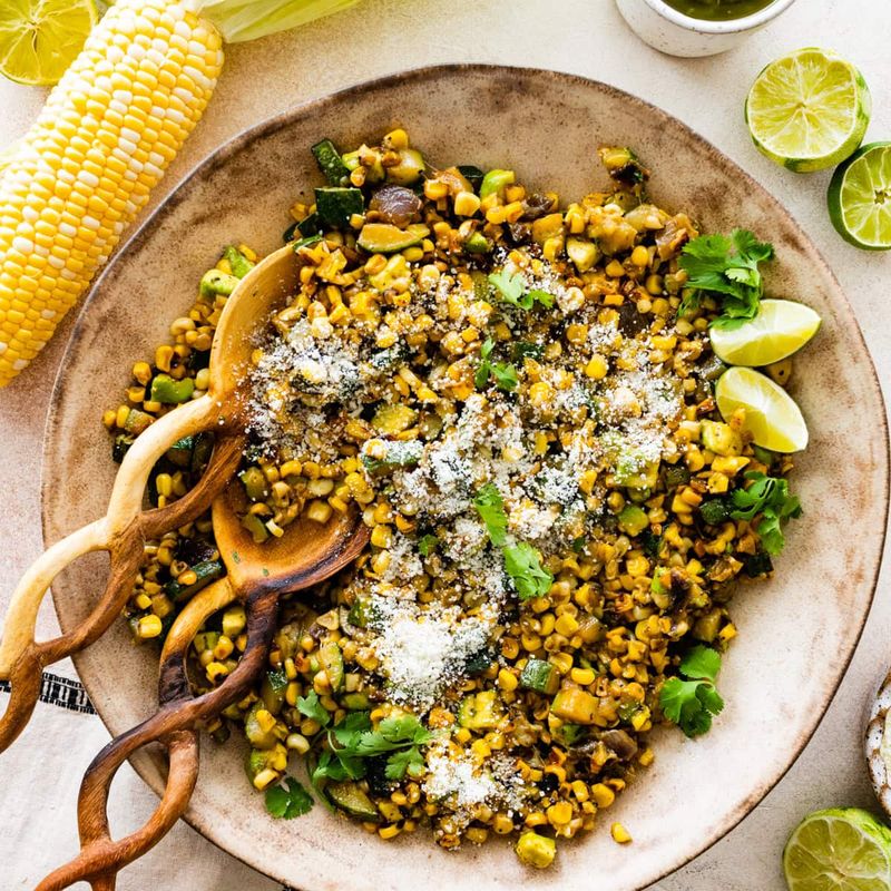 Roasted Corn And Zucchini Tray