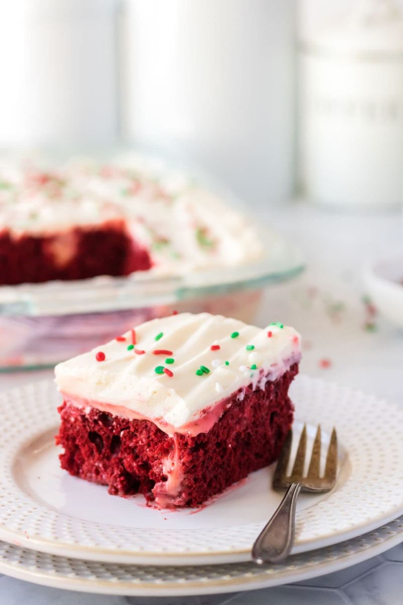 Red Velvet Poke Cake With Cream Cheese