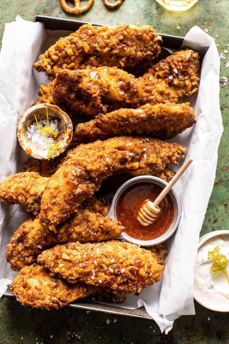Pretzel-Crusted Chicken Tenders