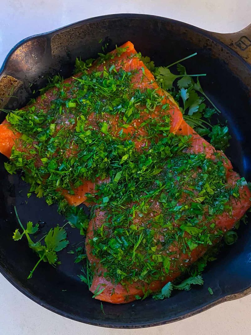 Olive Oil And Herb Salmon