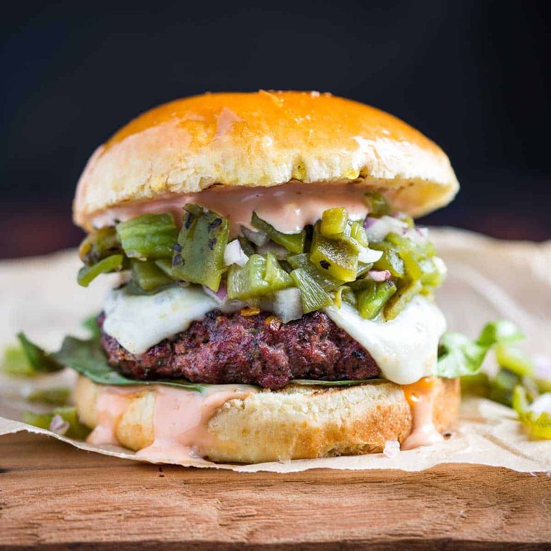 Green Chile Cheeseburger