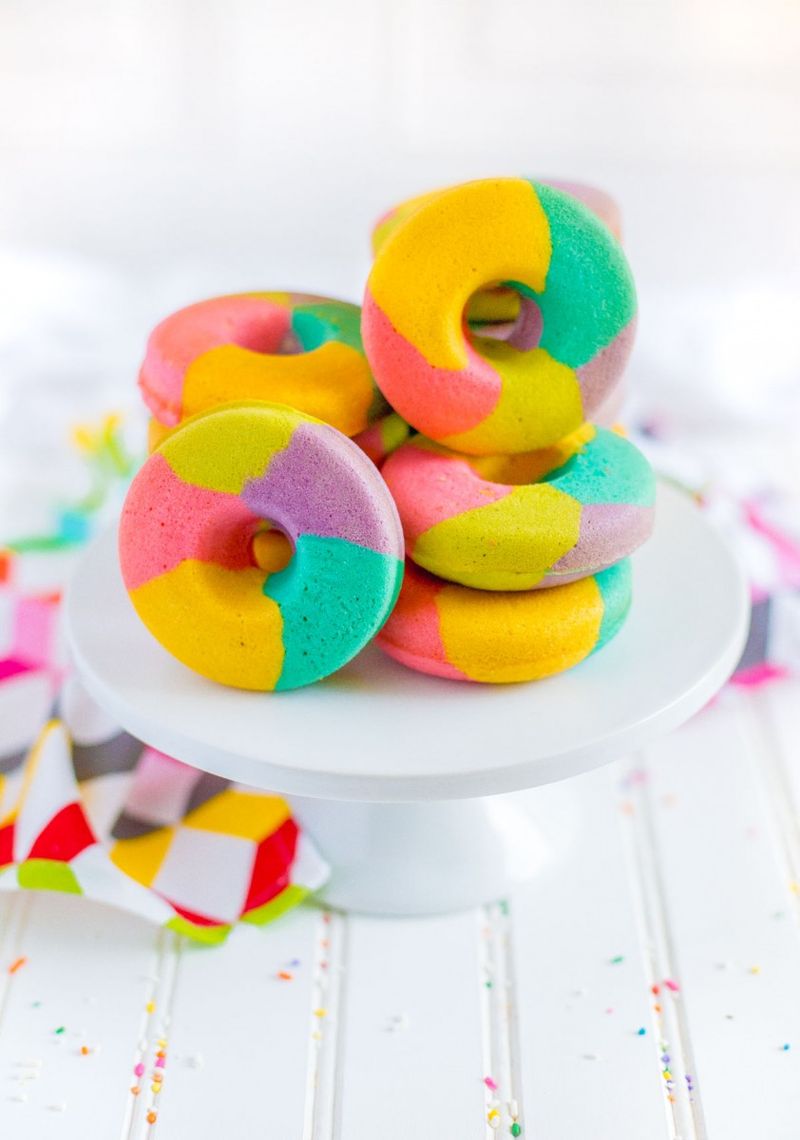 Rainbow Donuts With Glaze