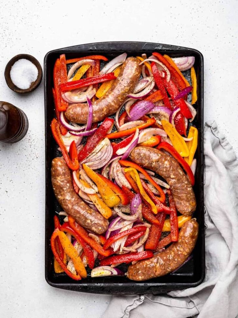 Sheet Pan Sausage And Peppers