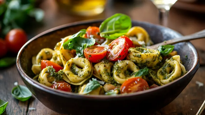 Pesto Tortellini With Cherry Tomatoes