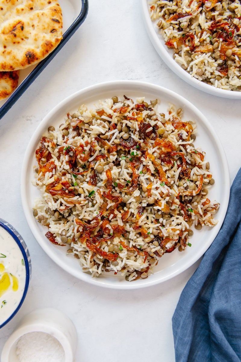 Mujadara Lentils Rice And Onions