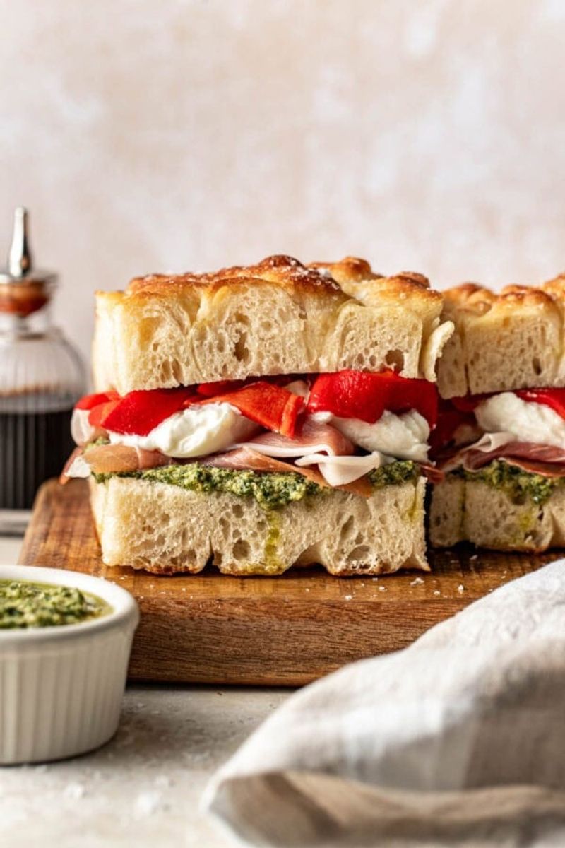 Mozzarella, Salami, And Roasted Red Peppers