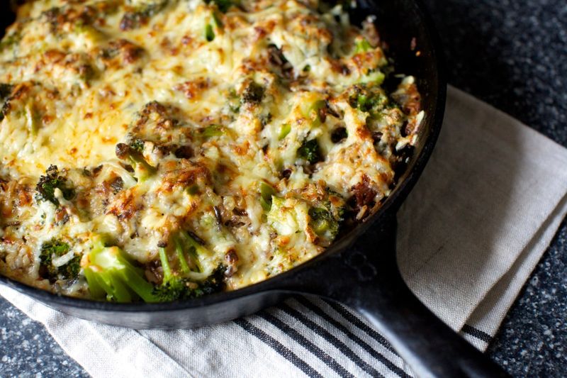 Broccoli Cheddar Rice Bake