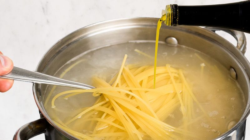 Do not add oil to the water