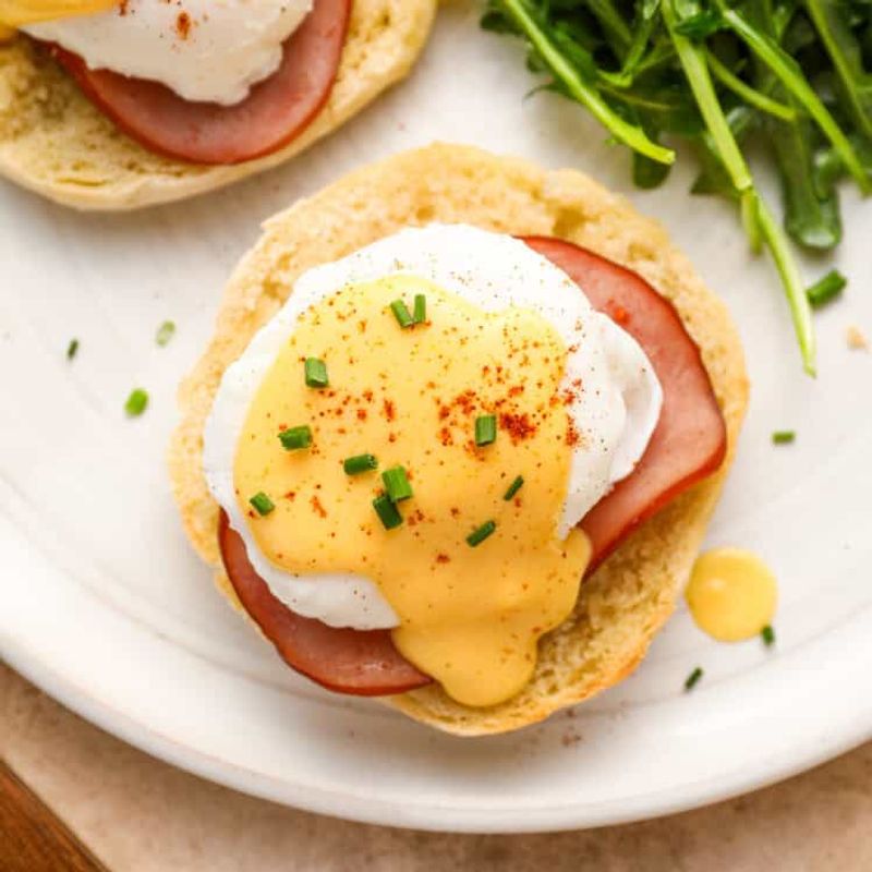 Classic Eggs Benedict Shortcut (English Muffins + Quick Blender Sauce)